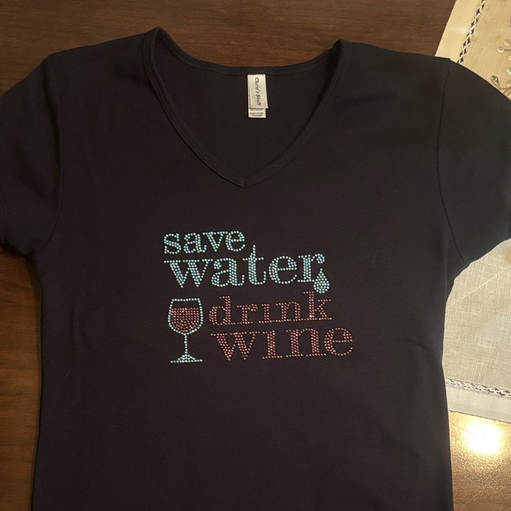 Save water drink wine tshirt